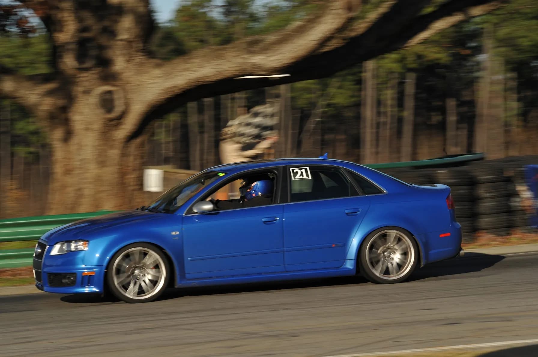 Rounding Oak Tree in my RS4, my instructor in the passenger